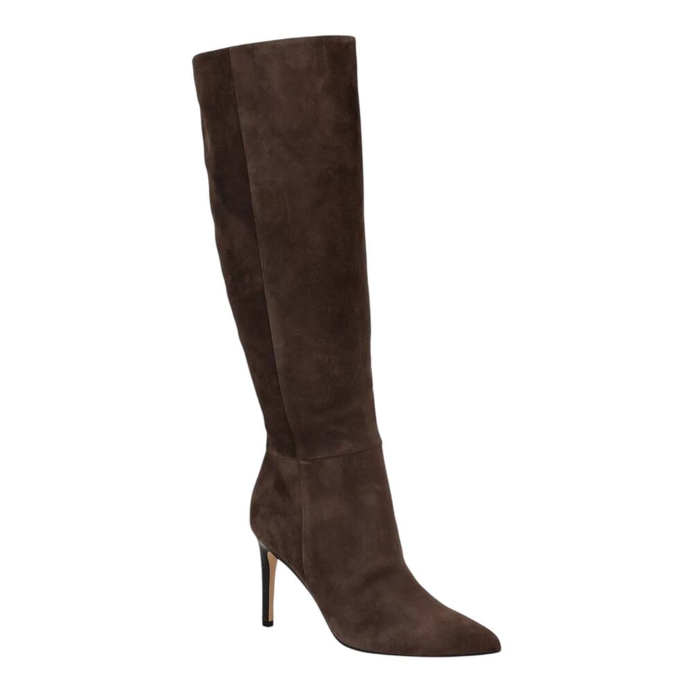 Nine West Women's Richy Suede Knee High Stiletto Boots Dark Brown Size 8 1/2